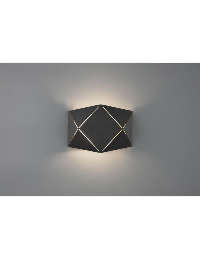 Applique Rettangolare Led Zandor Nero L18 cm Trio Lighting