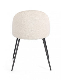 4x Sedia nera/avorio 49x55x77h 46h1 in bouclé