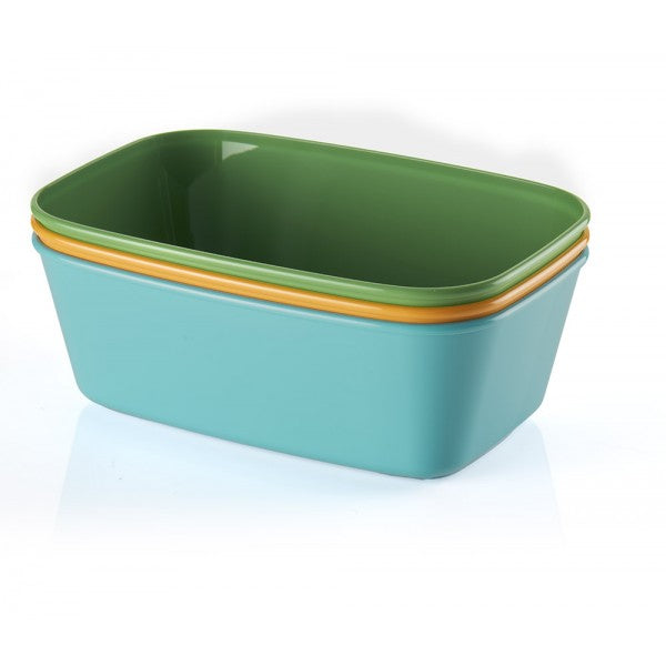 3 Contenitori rettangolari 2,15 lt multicolor