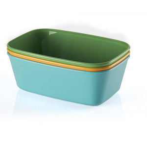 3 Contenitori rettangolari 2,15 lt multicolor