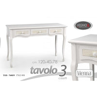 Tavolo shabby stile anticato charme Con tre cassetti cm 120 x 40 x 78 h
