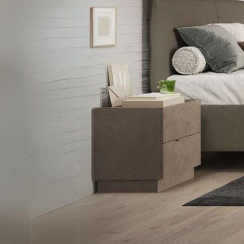 Comodino 50x42x52 cm con 2 cassetti bronzo
