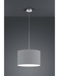 Sospensione Singola Hotel Paralume Grigio Ø40 cm Trio Lighting