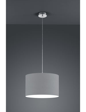 Sospensione Singola Hotel Paralume Grigio Ø40 cm Trio Lighting