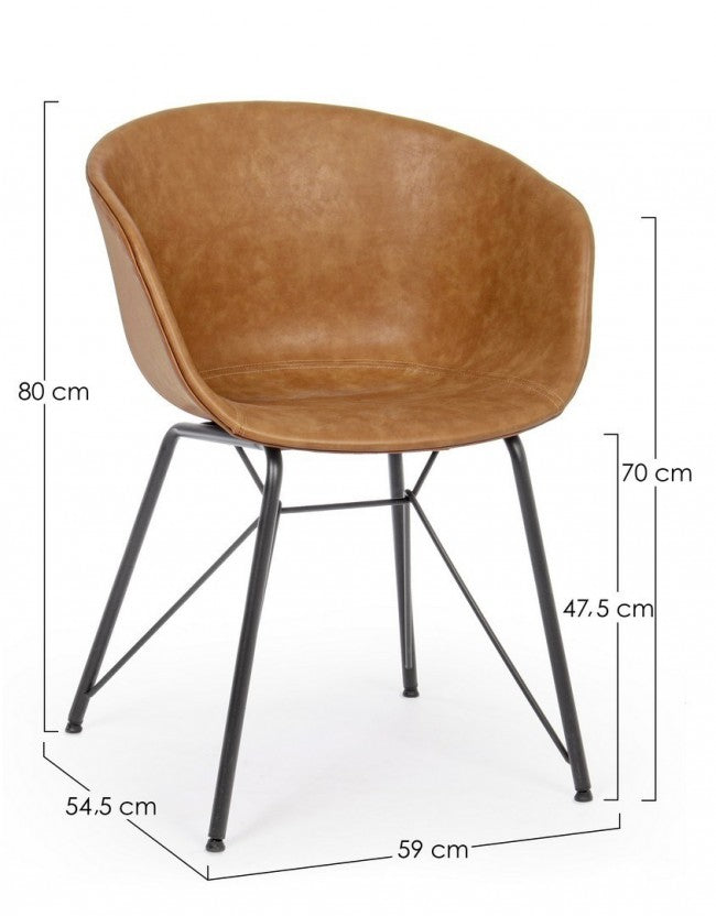 Sedia vintage Warhol in cuoio