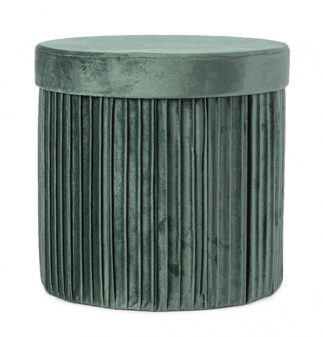 4x Pouf in velluto verde 38a x 38b x 38h