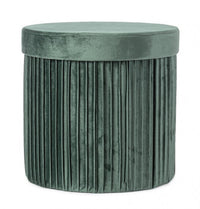 4x Pouf in velluto verde 38a x 38b x 38h