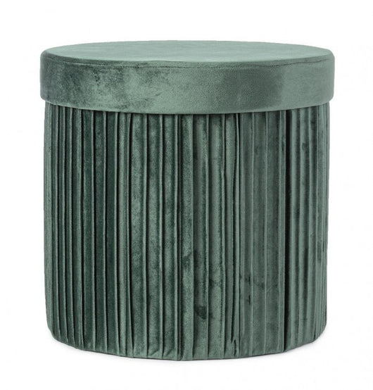4x Pouf in velluto verde 38a x 38b x 38h