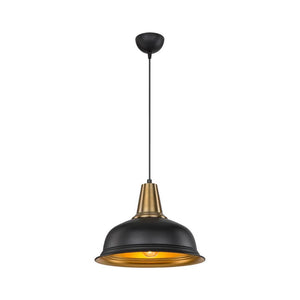 Lampada a sospensione Rena ASZ1341 metallo nero interno oro EFFEZ