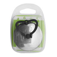 Tappo gomma nero con maniglia e rosetta