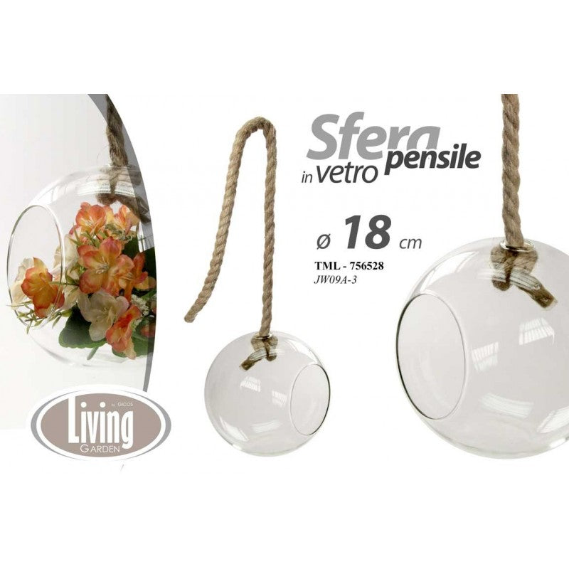 8x Sfera in vetro decoupage lavoretti pendente cm 18