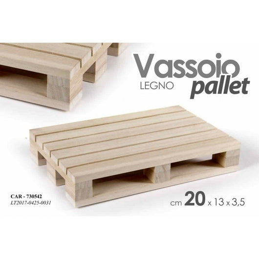 36x Vassoio in legno mini pallet 20 x 13 x 3.5 h