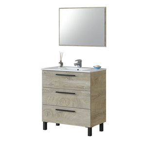 Mobile bagno con 3 cassetti - 86x80x45 cm - Rovere Alaska