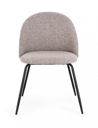 4x Sedia nera/visone 49x55x77h 46h1 in bouclé