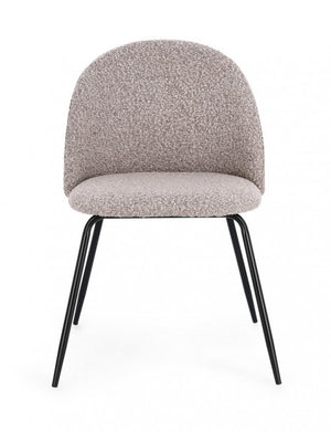 4x Sedia nera/visone 49x55x77h 46h1 in bouclé