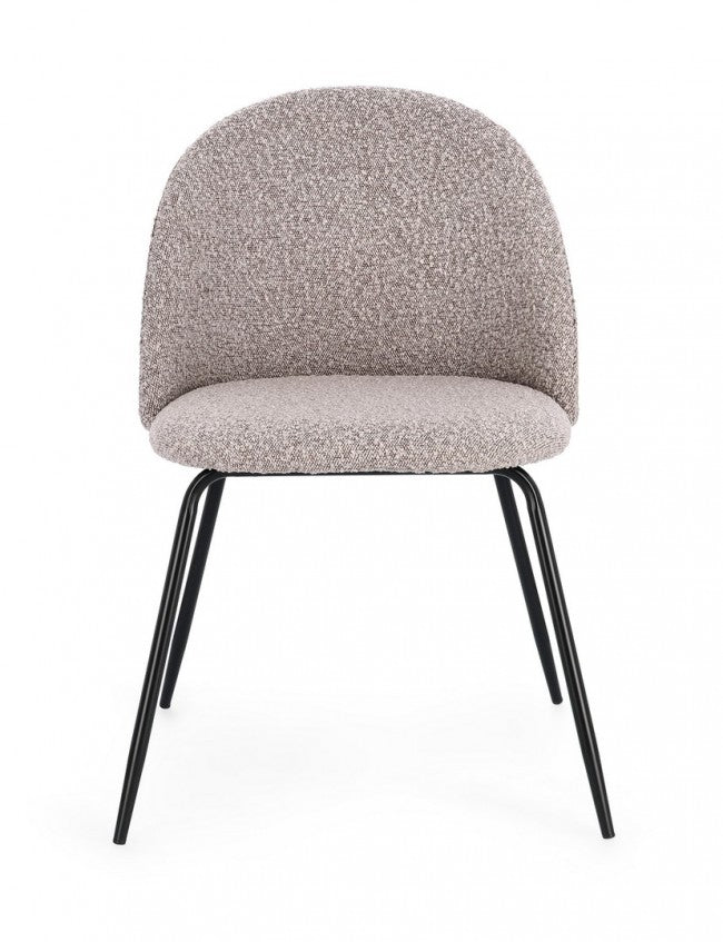 4x Sedia nera/visone 49x55x77h 46h1 in bouclé