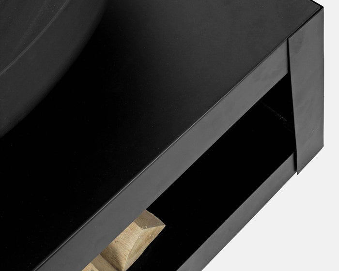 Braciere con porta legna nero arredo giardino Efesto