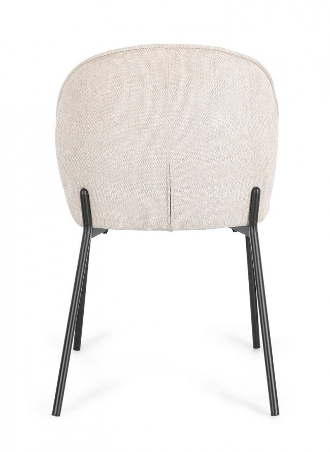 2x Sedia nero/beige 54x60x83h 48.5h1 in tessuto