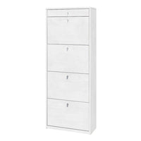 Scarpiera quattro ante un cassetto superiore Bianco Ossido 63x29x h164 cm