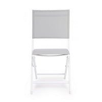 Sedia per esterno in alluminio Bianco Grigio ELIN 47x57x h88 cm