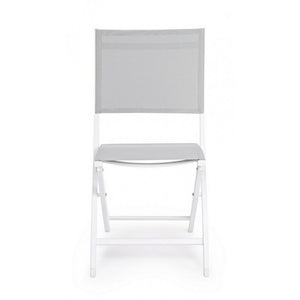 Sedia per esterno in alluminio Bianco Grigio ELIN 47x57x h88 cm
