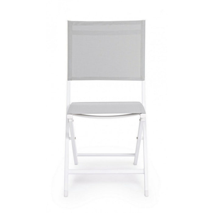 Sedia per esterno in alluminio Bianco Grigio ELIN 47x57x h88 cm