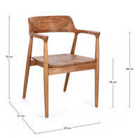 2x Sedia in legno 59x58x79.5 cm