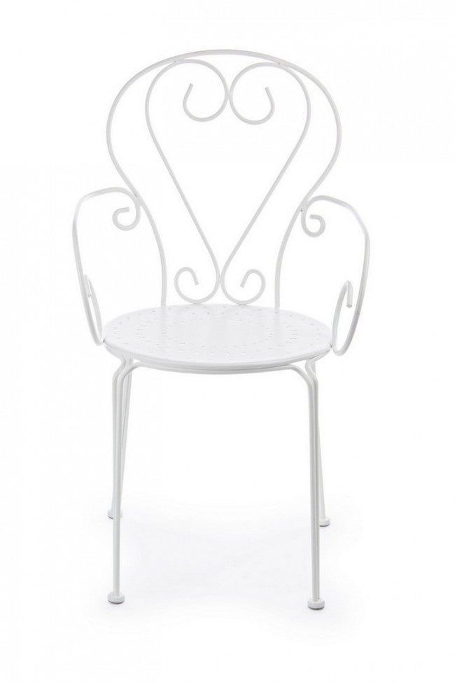 4x Sedia bianca in metallo 49x49x89h