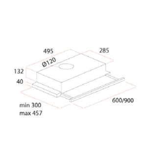 Samet Cappa sottopensile Slim 60 inox 1 motore EFFEZ