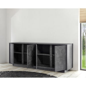 (2c) Madia Rock 4 ante effetto marmo nero L180x43xh. 79 cm(ROCK4AMNE)