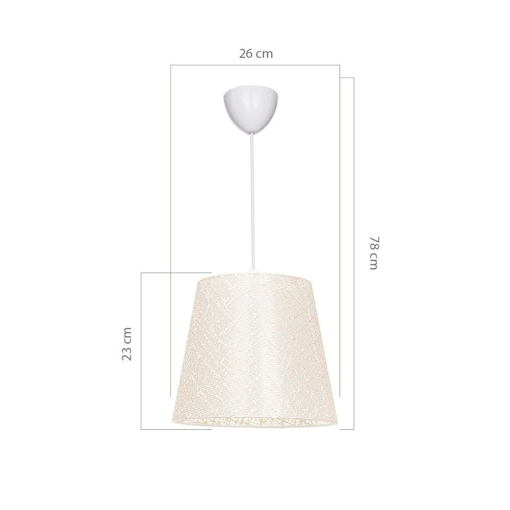 Lampada a sospensione Conic ASZ0778 in tessuto beige EFFEZ