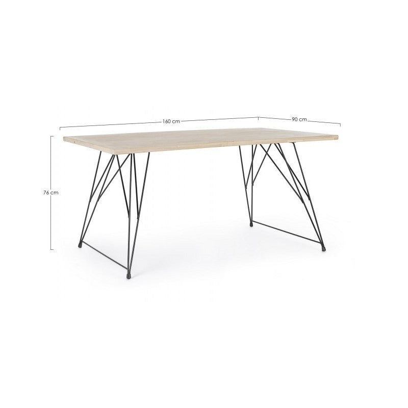 Tavolo design industrial in legno DISTRICT 160x90x h76 cm