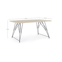 Tavolo design industrial in legno DISTRICT 160x90x h76 cm