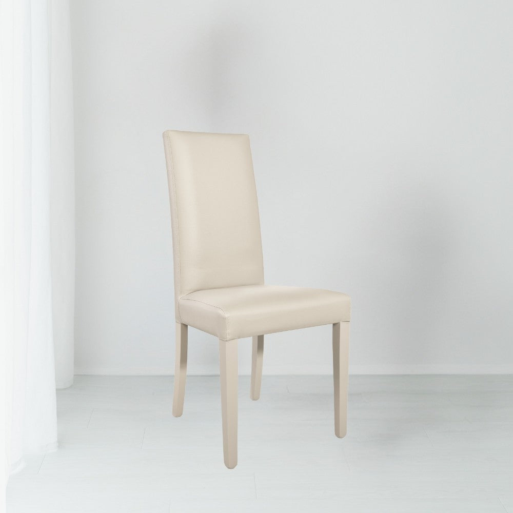 Sedia beige in ecopelle 47x47x101 cm