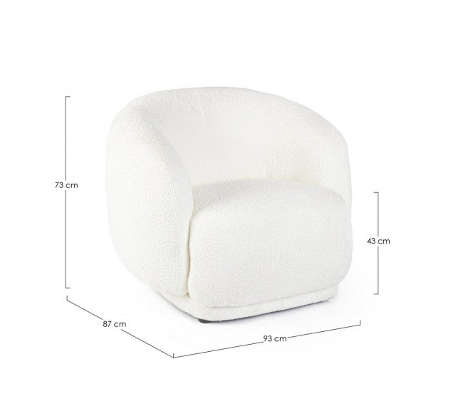Poltrona Tecla bianco 93x87x73 cm