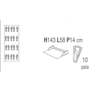 Scarpiera slim salvaspazio quattro ante Olmo Chiaro 63x18x h154 cm