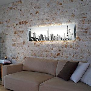 Sospensione Led Integrato in Plastica Bianco Cm. 157 x 42 x 13h