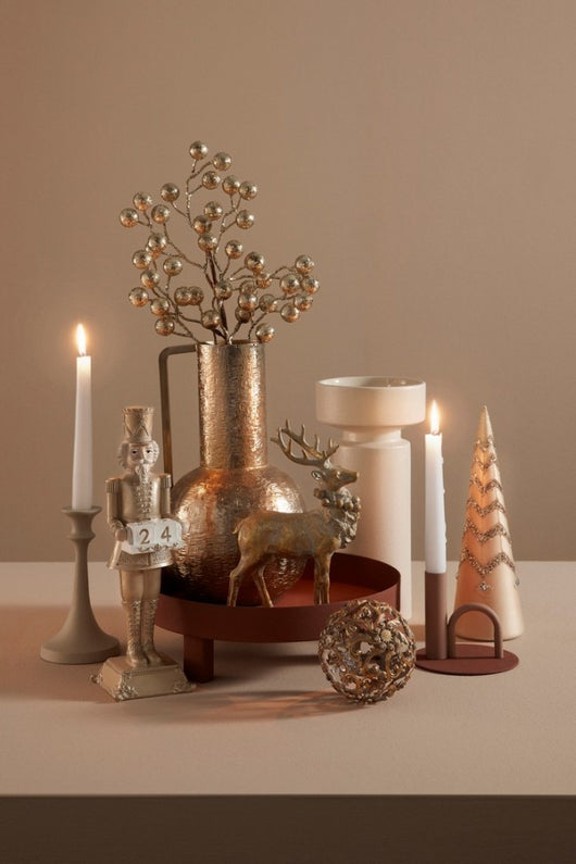 2x Bottiglia decorativa oro D.17,5x31h metallico