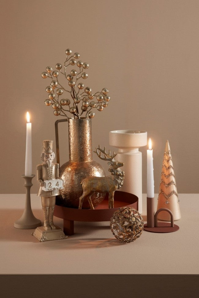 2x Bottiglia decorativa oro D.17,5x31h metallico