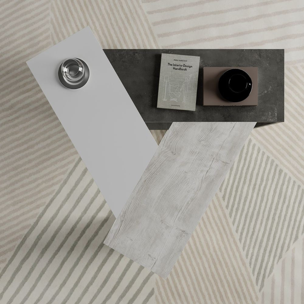 Tavolo da salotto Trio colore cemento bianco EFFEZ