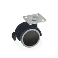 Ruota pivotante con freno 40 mm nera