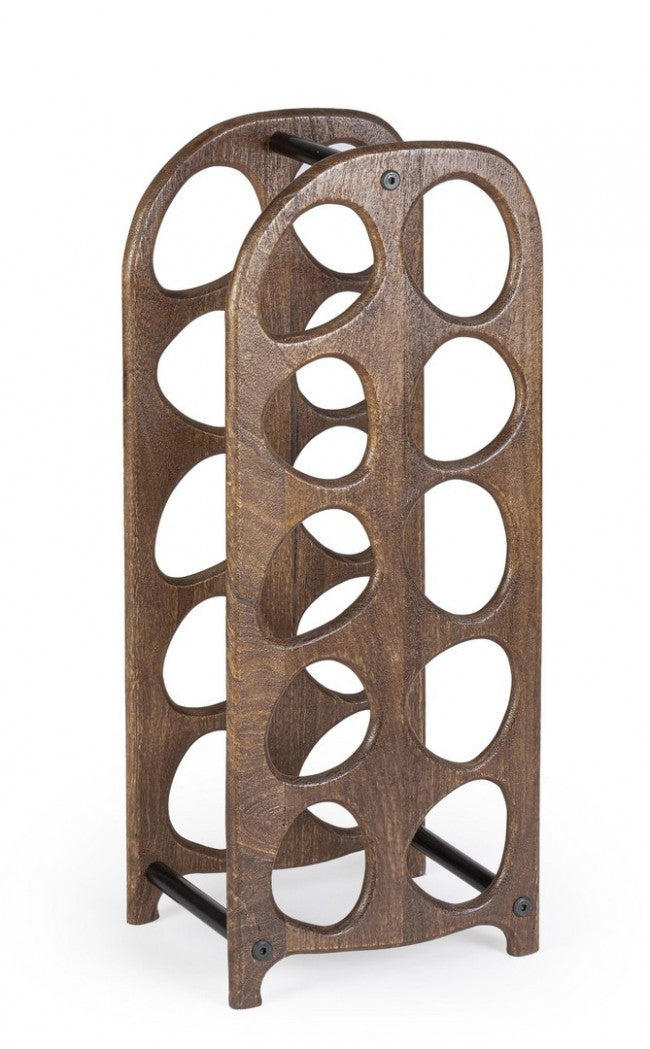 P.Bottiglie marrone 27x20x67 in legno