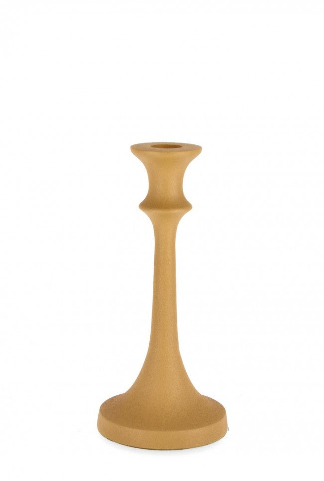 4x Candelabro alabastron D.9x21h ocra metallico