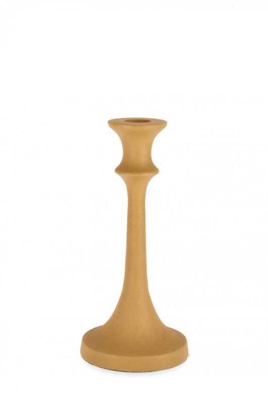 4x Candelabro alabastron D.9x21h ocra metallico