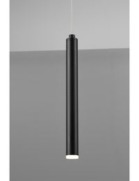 Sospensione Moderna Tubular 11 Tubi Led Nero L115 cm Trio Lighting