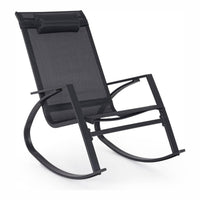 Poltrona Dondolo con poggiatesta imbottito Demid Antracite