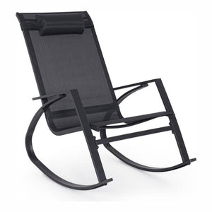 Poltrona Dondolo con poggiatesta imbottito Demid Antracite