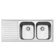 Lavello inox 116x50 cm due vasche