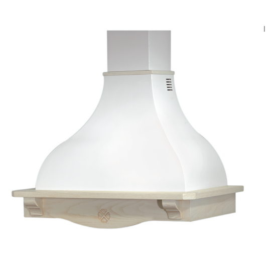 Cappa cucina rustica COTTAGE con cornice in legno intarsio cm 120