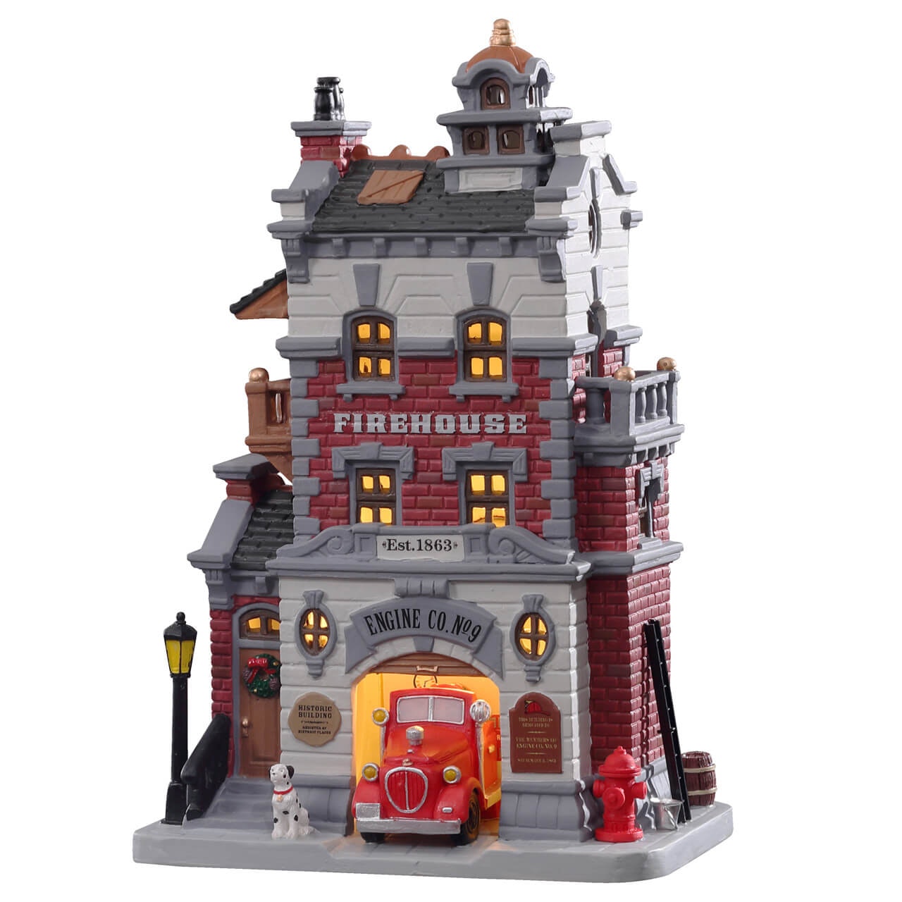 Lemax Engine Company No. 9 - Compagnia Motopompieri N. 9 Gioco invernale decorazione per villaggio Natale